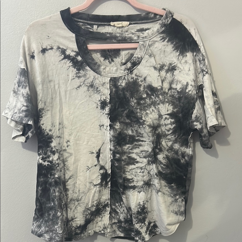 Tie-Dye Black and Gray Women's Top